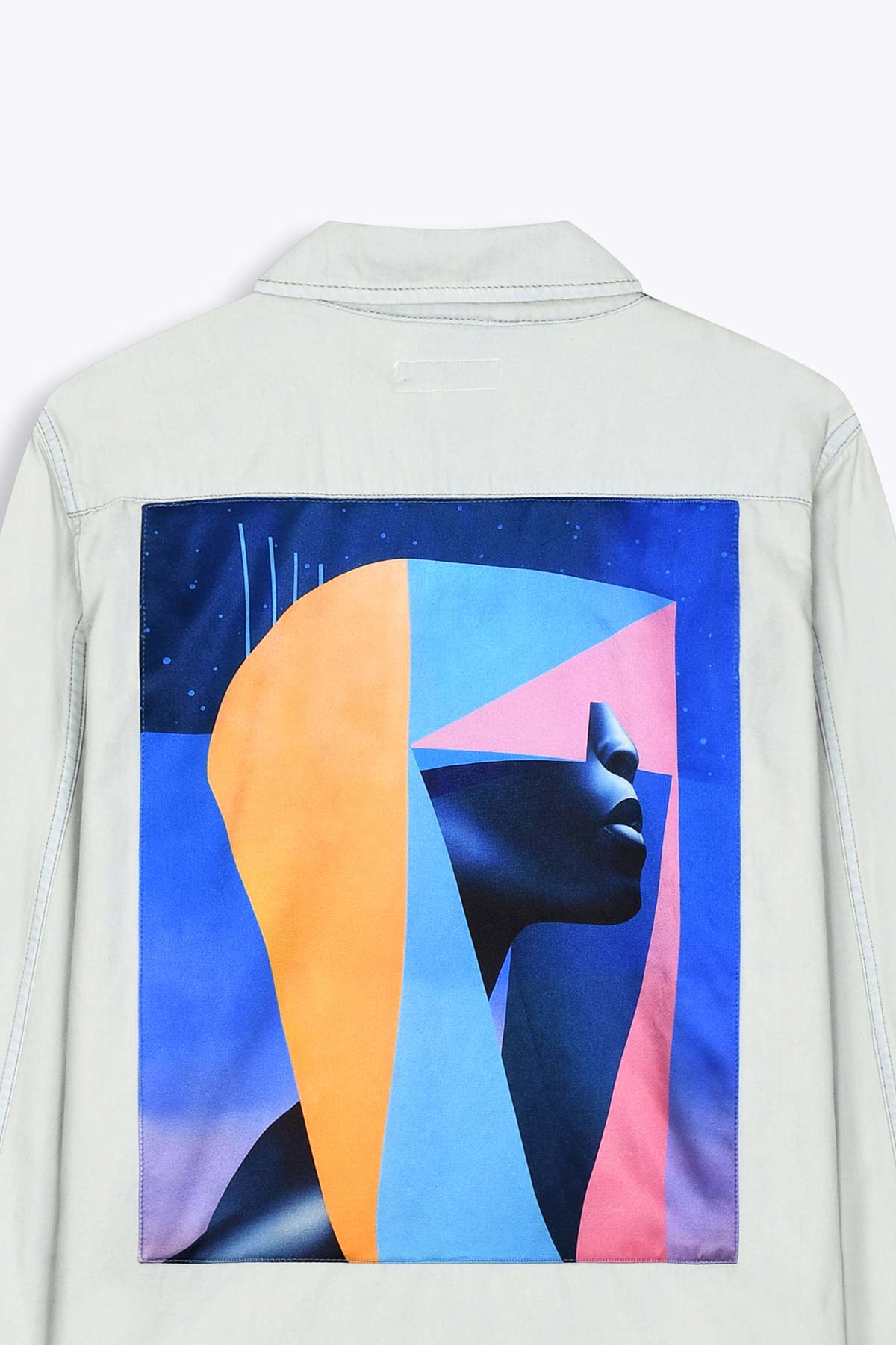 Chemise en Jean homme avec patch soie "Pop VR"